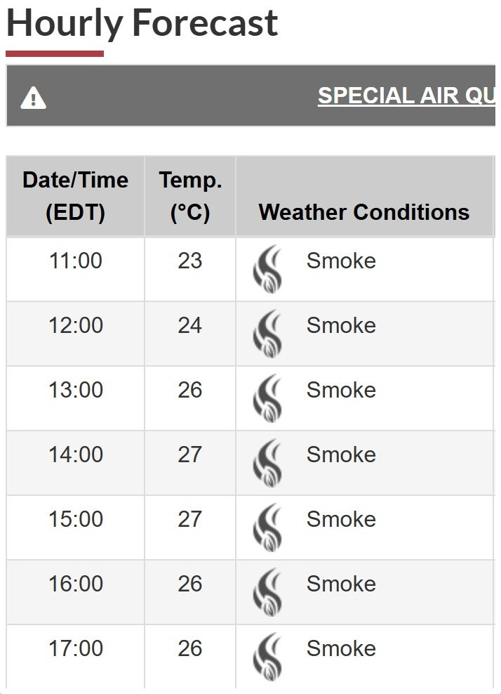 Smoke forecast - more smoke all day long